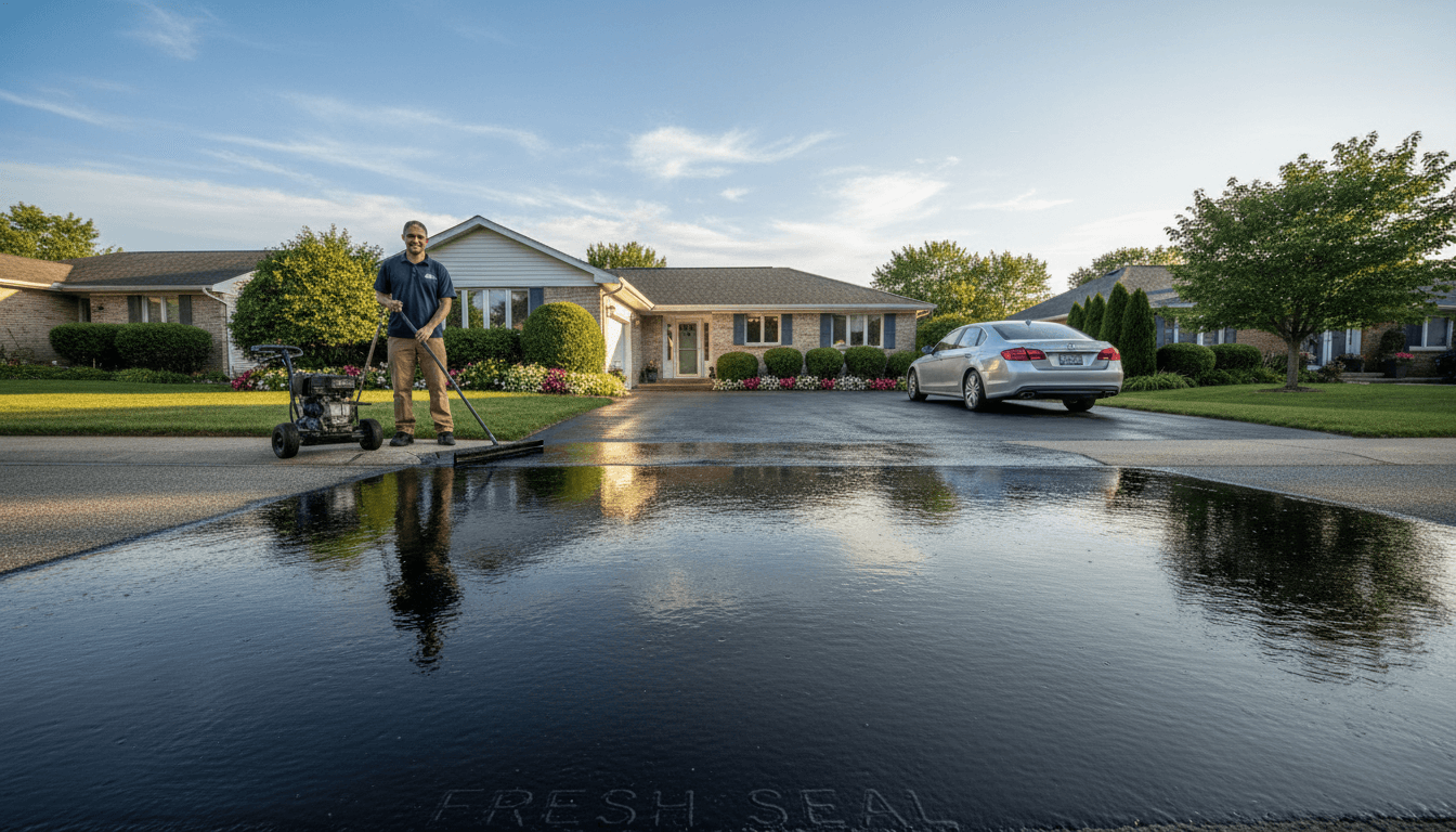 Freshly poured exposed aggregate concrete driveway with smooth even pebble surface